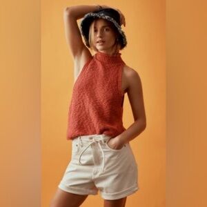 Anthropology Pilcro Rolled Mock Neck Sweater Tank